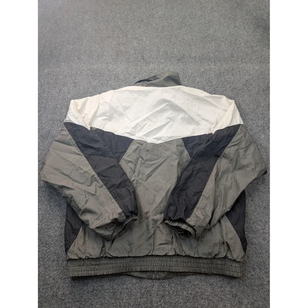 Wilson‎ Jacket Mens L Gray Colorblock Windbreaker Full Zip Lined Tennis Athletic